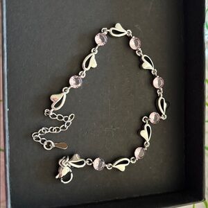 Elegant Gold Heart Bracelet with Pink Accents